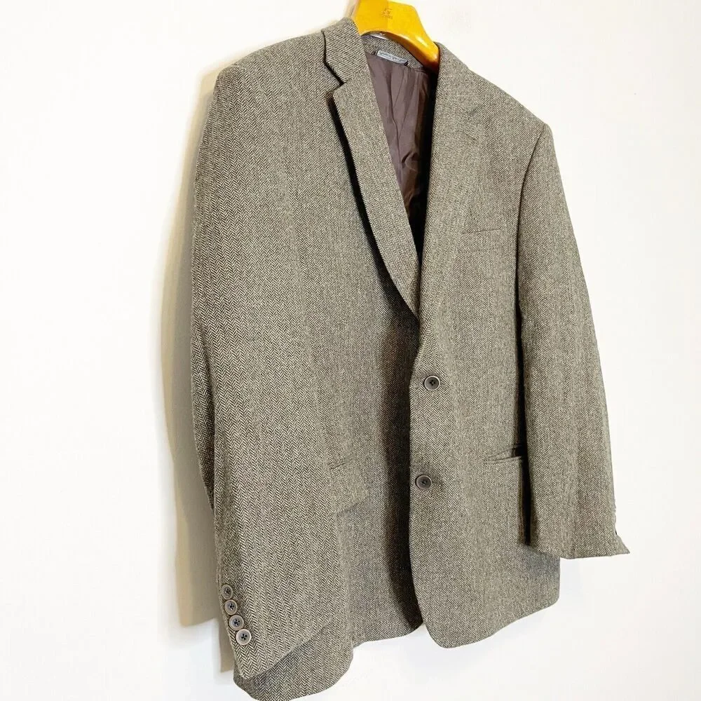Lanificio di Pray 48R Blazer Sport Coat S.‎ Cohen Perlis Brown Wool Cashmere